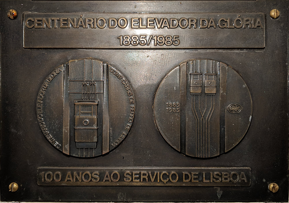 Lisbon funicular railway Centenary in 1985 - Ascensor da Glória